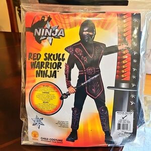 Ninja Red Skull Warrior Ninja Costume Size 5-7 Boys